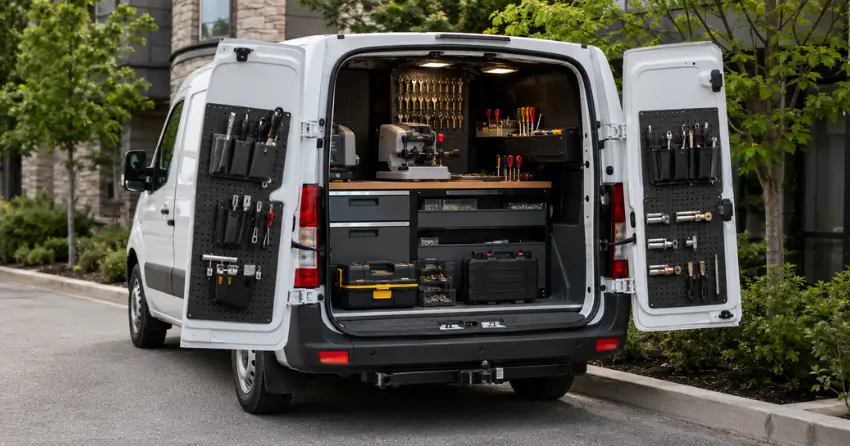 mobile locksmith service vehicle equipped with tools in Cachet, Markham